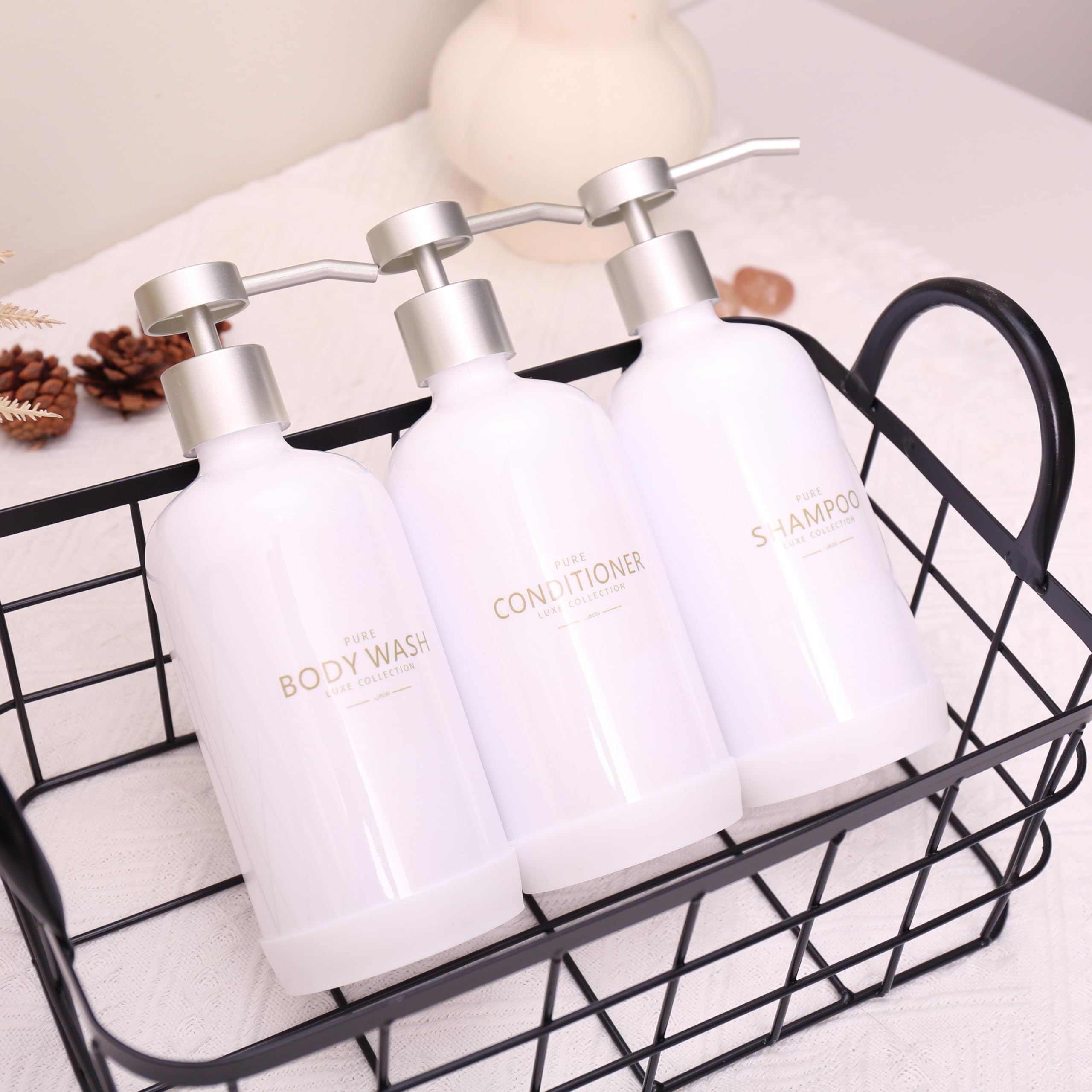 Amazon.com: Janxin Shampoo and Conditioner Dispenser Set of 3